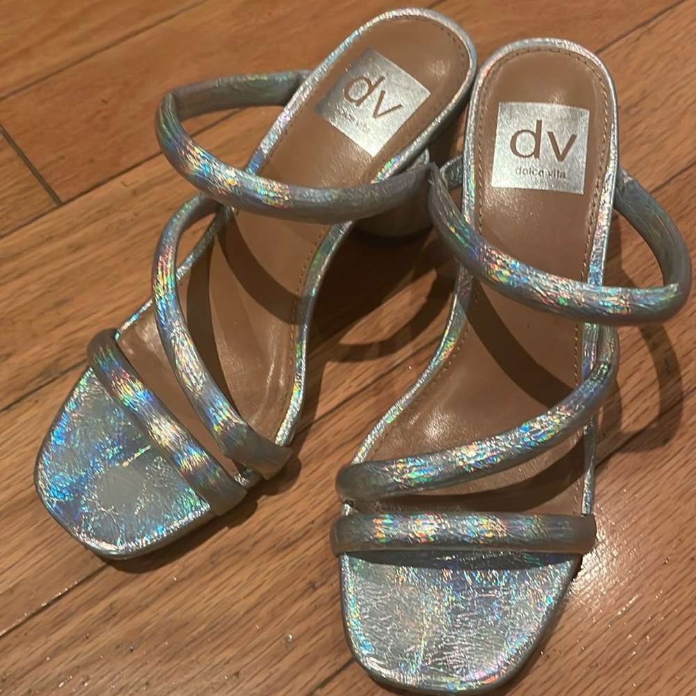 silver chrome heels
